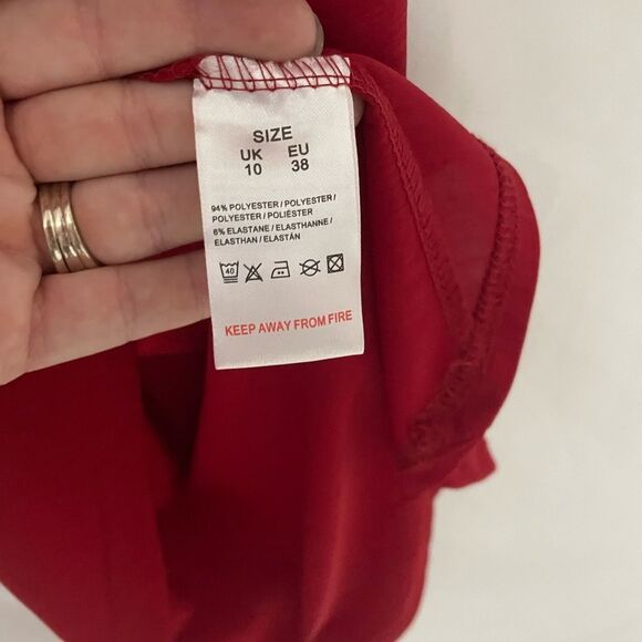 QED London Red Razorback Spaghetti Strap Dress Size 6 - Picture 5 of 8